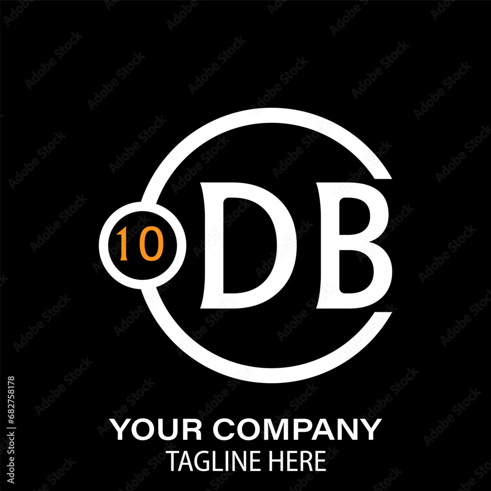 Obraz premium Db Letter Logo Design, black background. Db circle logo design vector,