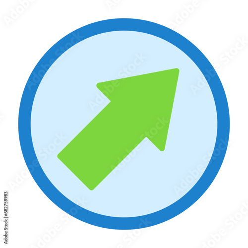 Free Download Up Right Arrow Icon - GFXLoad