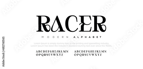 Racer Future font creative modern alphabet fonts. Typography colorful bold with color dot regular. vector illustrator