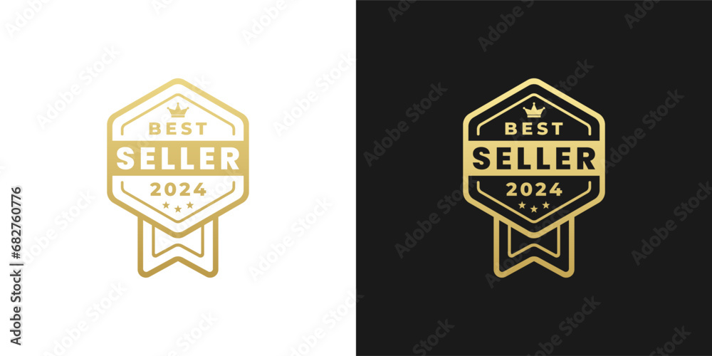 Best Seller 2024 Logo Product Isolated Vector. Best seller 2024 logo vector for product, print design, apps, websites, and more about best seller product. - obrazy, fototapety, plakaty 