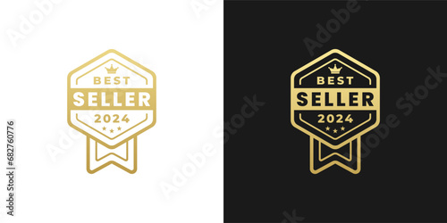Best Seller 2024 Logo Product Isolated Vector. Best seller 2024 logo vector for product, print design, apps, websites, and more about best seller product. photo