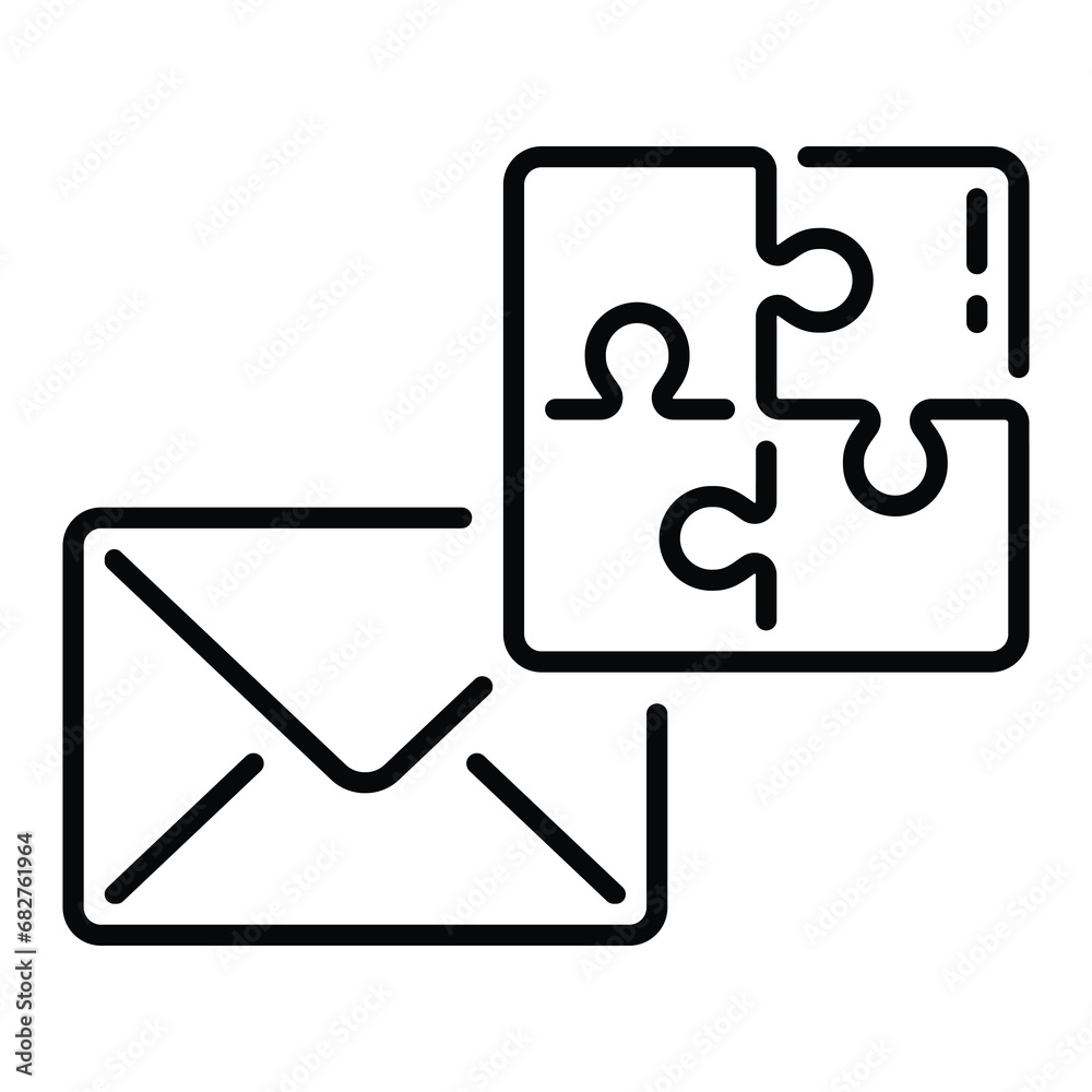 Line style Icon design for email and puzzle games Line style Icon design for email and puzzle games