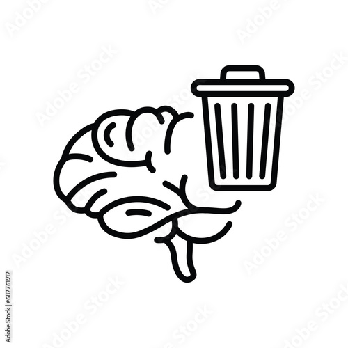 Line style icon for Brain trash can