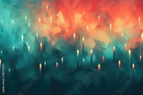 Triangular low poly background with candlelight. Abstract background for remember the victims of a right wing conservatism regime. photo