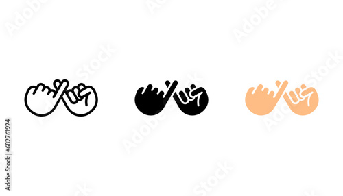 Pinky swear, or pinky promise icon set. vector illustration on white background photo