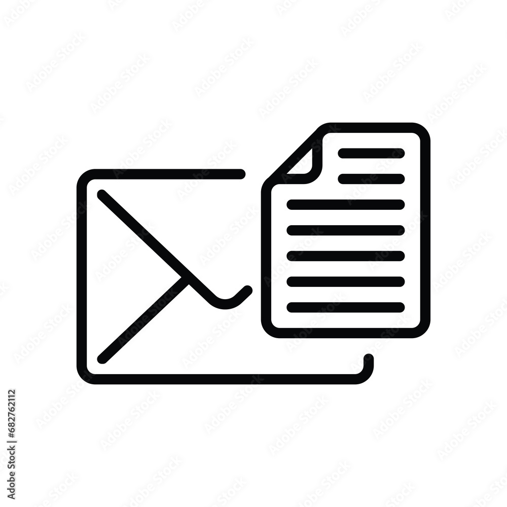 line style icon design of email with note or document notification line style icon design of email with note or document notification