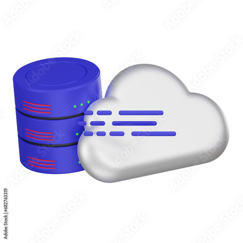 Transform projects with a 3D Cloud Data Migration icon. Ideal for web, presentations, and tech designs, symbolizing seamless and efficient data transfer.