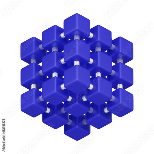 Enhance your projects with a 3D Digital Block 3x3 Cloud Package icon. Perfect for web, presentations, and tech designs, symbolizing secure and efficient digital cloud solutions.