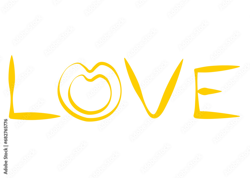 A heart of love filled with beautiful emotions. Style 1 ,Line art ,Colour  yellow