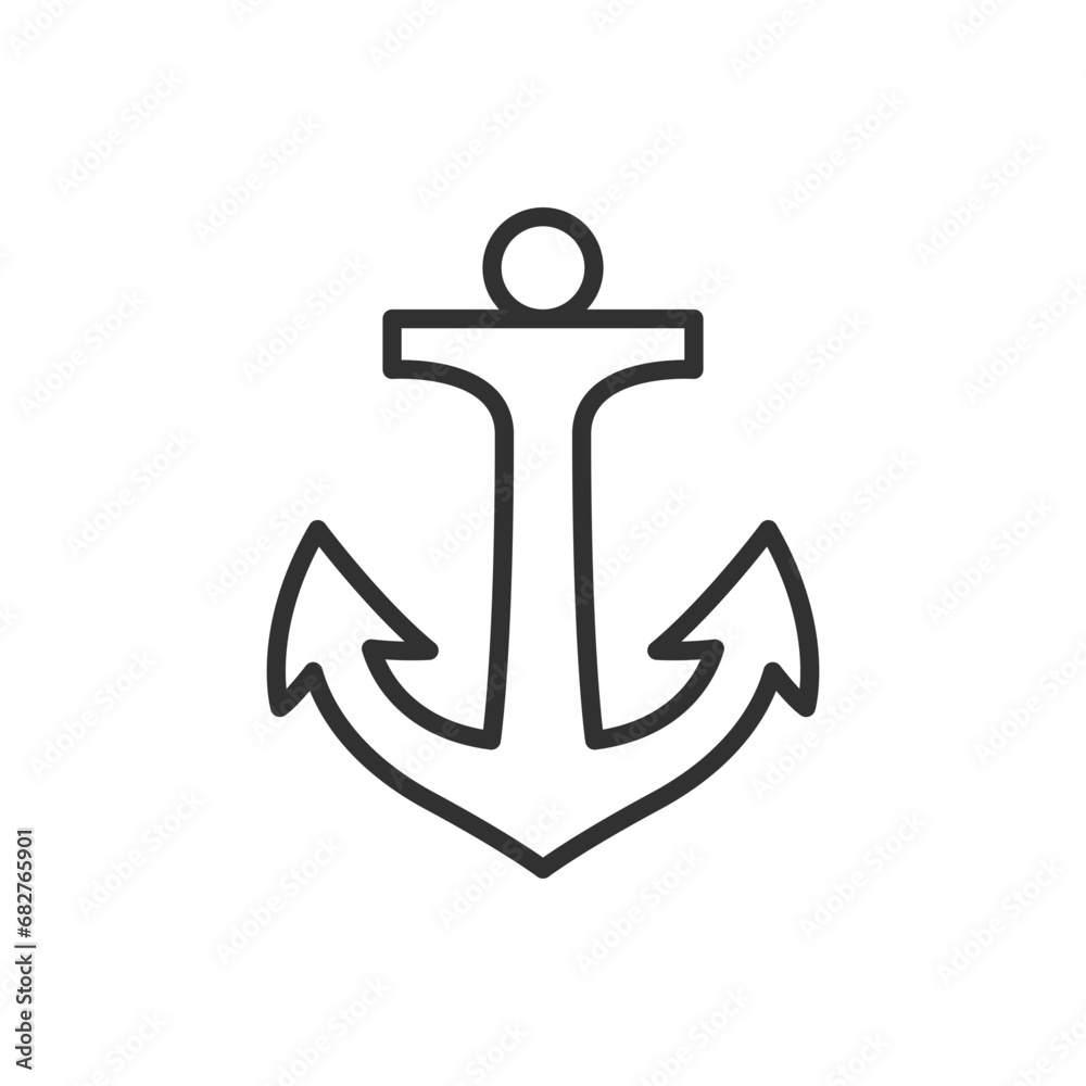 Anchor, linear icon. Line with editable stroke Anchor, linear icon. Line with editable stroke