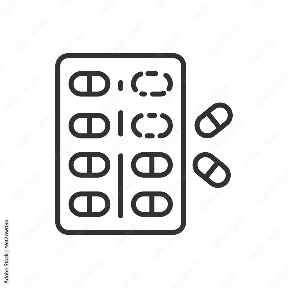 Pills, linear icon. Line with editable stroke Pills, linear icon. Line with editable stroke