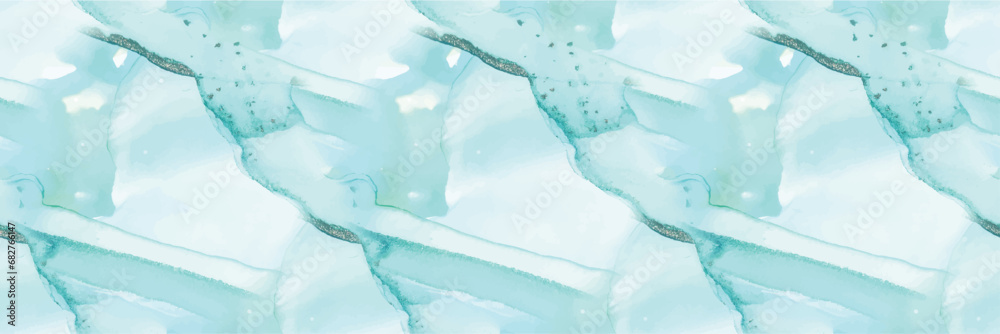 Obraz premium Golden Marble. Foil Fluid Seamless Glitter. Blue Marble Background. Green Ink Paint. Luxury Seamless Template. Gold Gradient Watercolor. Marble Alcohol Ink. Water Color Background. Shiny Vector Ink.