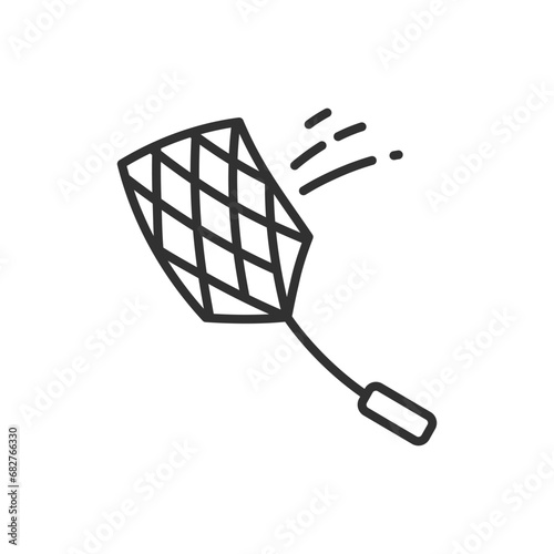 Fly swatter, linear icon. Line with editable stroke