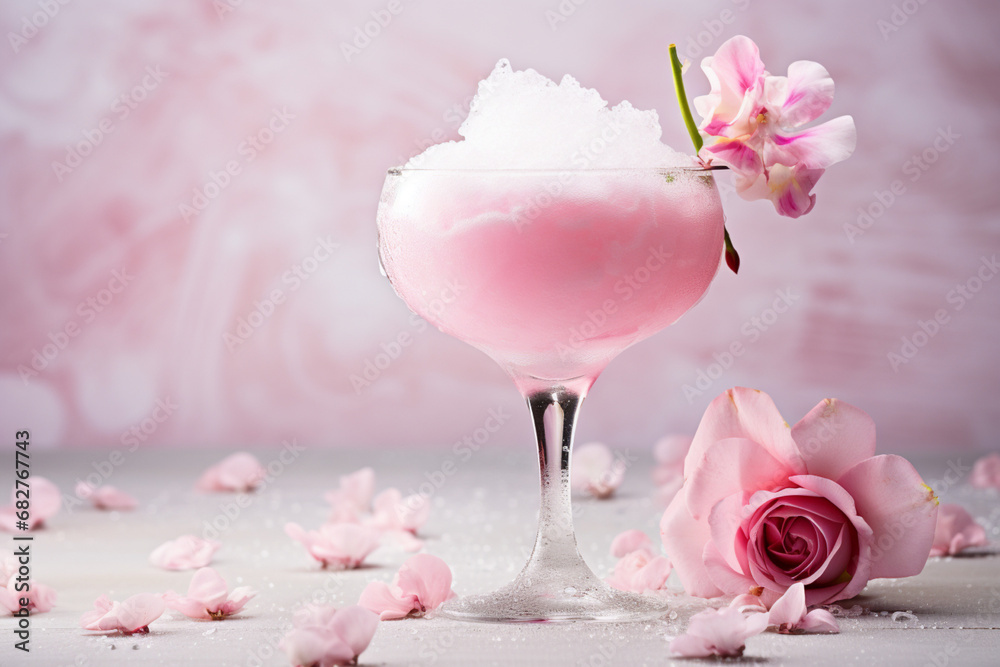 cotton candy cocktail with rose petals cotton candy cocktail with rose petals
