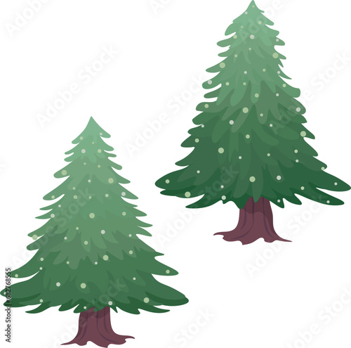 Illustration of a Christmas tree used in decorative design