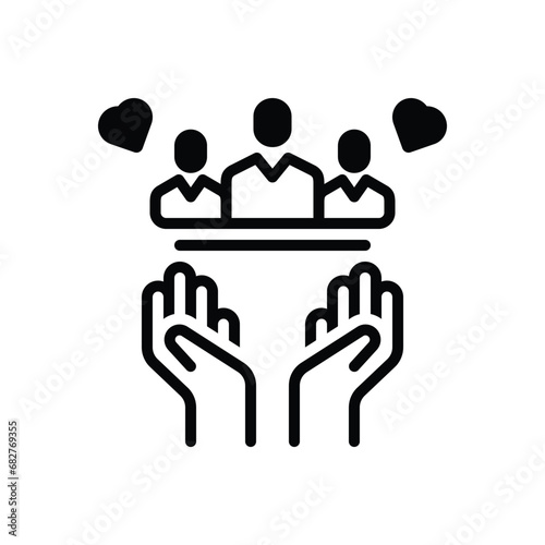 Black solid icon for sociability 