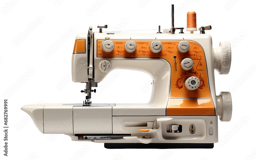 Sewing Overlock Machine isolated on a transparent background.