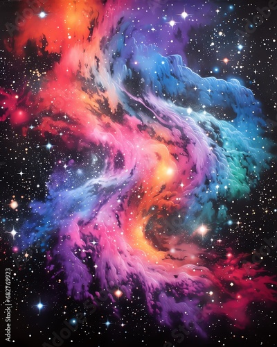 a colorful clouds in space