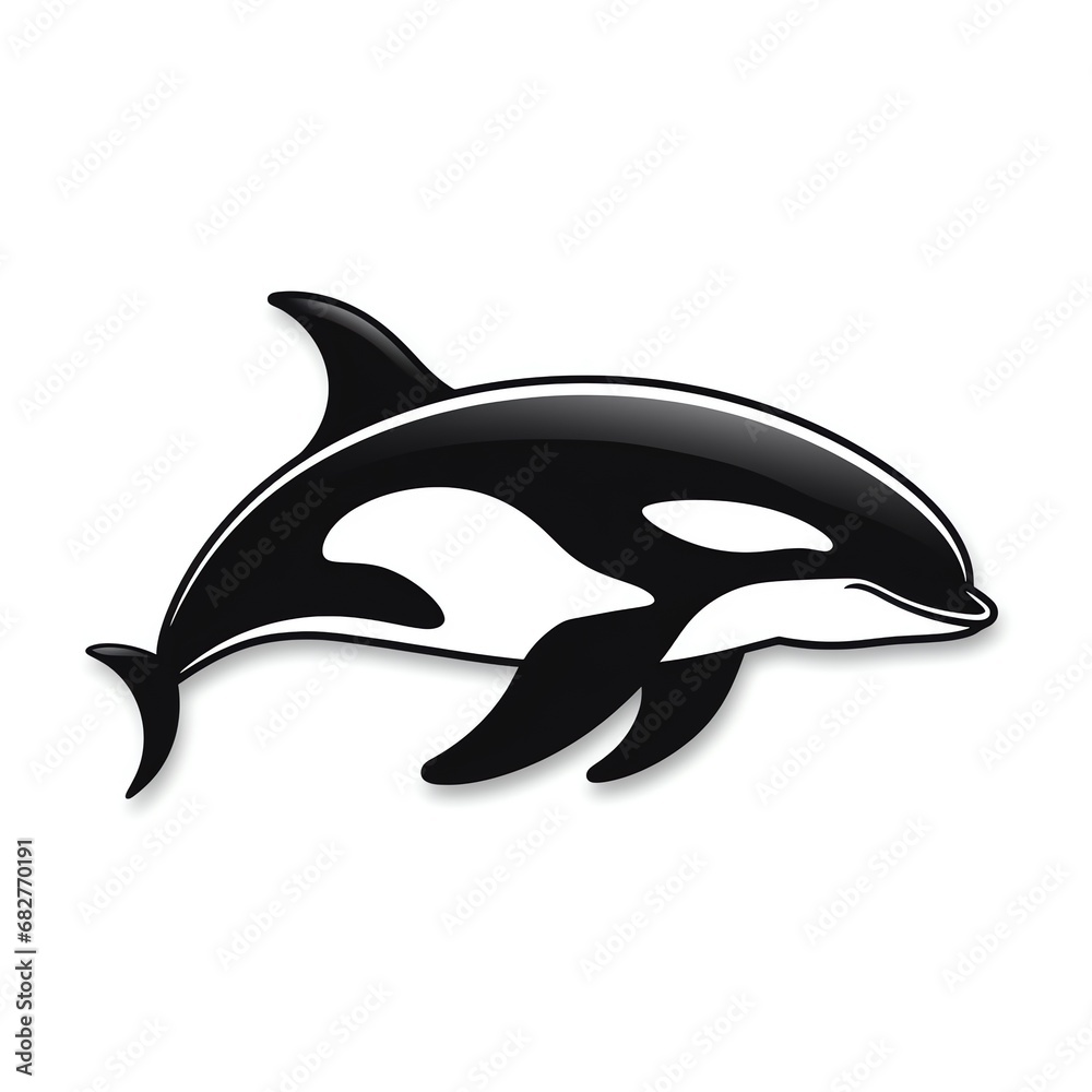 Fototapeta premium a black and white whale