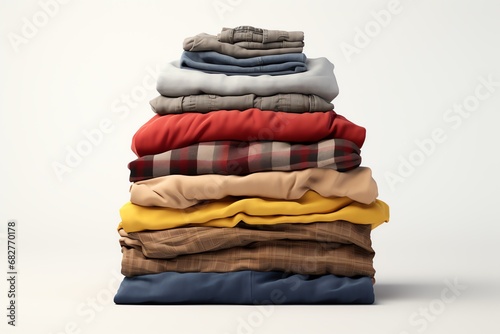 a stack of clothes on a white background