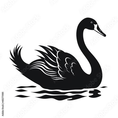 a black swan on water