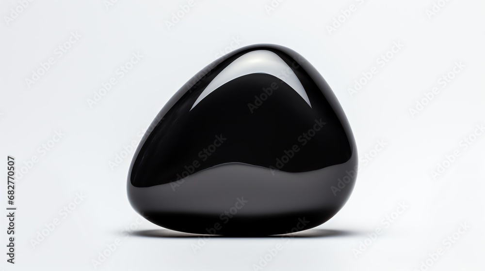 a black stone on a white surface a black stone on a white surface