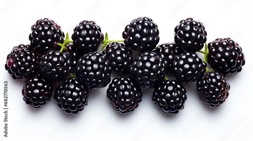 a group of blackberries on a white background a group of blackberries on a white background