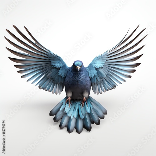 a blue bird with spread wings © Dumitru