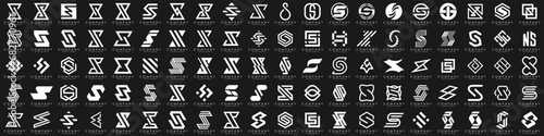 collection abstract letter S logo design. modern logotype S design with white color. vector illustration