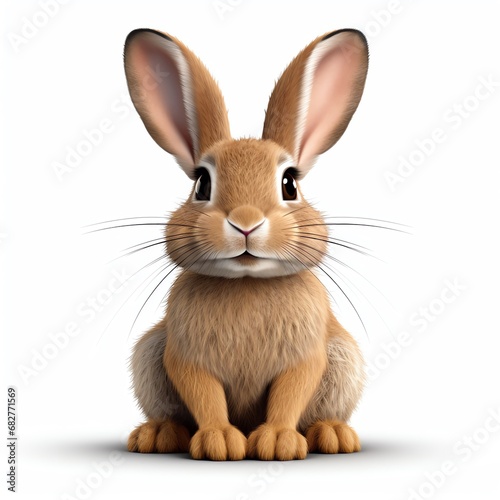 a brown rabbit with long ears