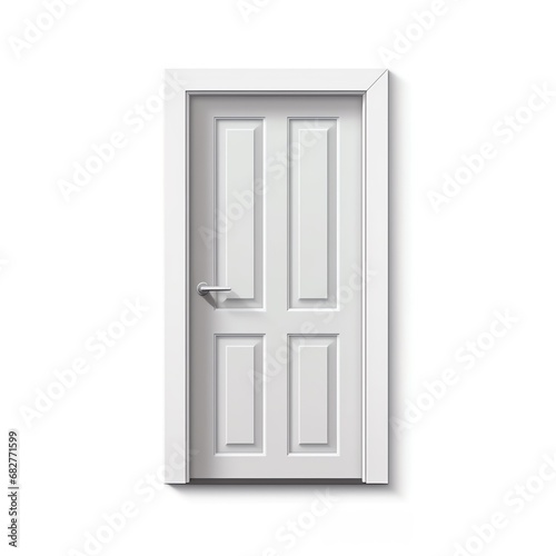 a white door with a silver handle