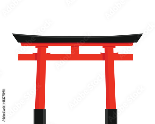 Japanese traditional red torii gate
