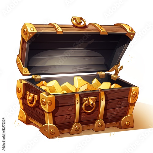 a treasure chest with gold bars