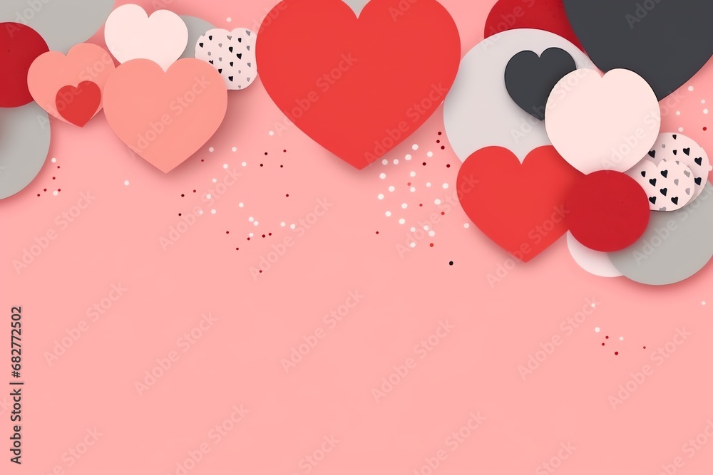 a group of hearts on a pink background
