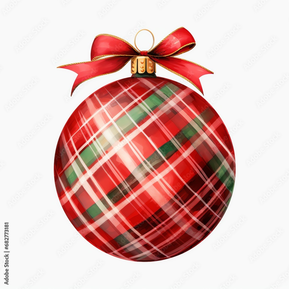a red and green plaid ornament with a bow a red and green plaid ornament with a bow