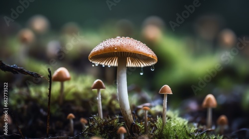 a close up of a mushroom