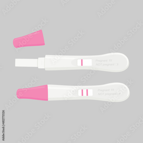 Positive, negative 2 lines pregnancy test kits