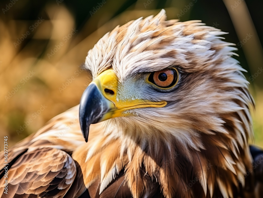 Intense gaze of an eagle captured in detail, highlighting its predatory essence in the wild. Intense gaze of an eagle captured in detail, highlighting its predatory essence in the wild.