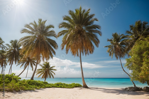 Palm Tress On A Beach Wallpaper In 4K © Freelance
