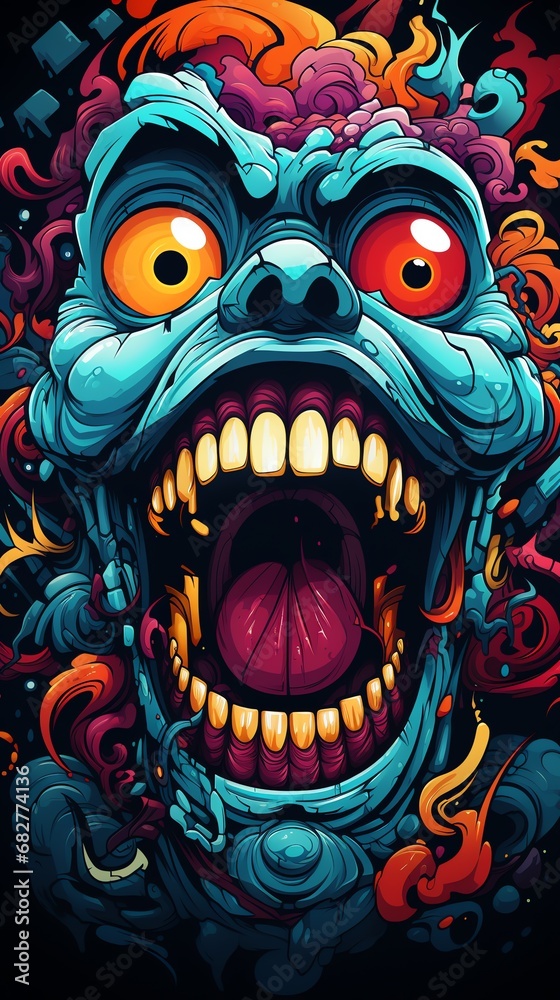 a cartoon of a zombie face a cartoon of a zombie face