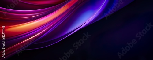 Flowing abstract modern curve in violet, orange gradients. Smooth colorful swirl for business, corporate. Dynamic futuristic banner, card.