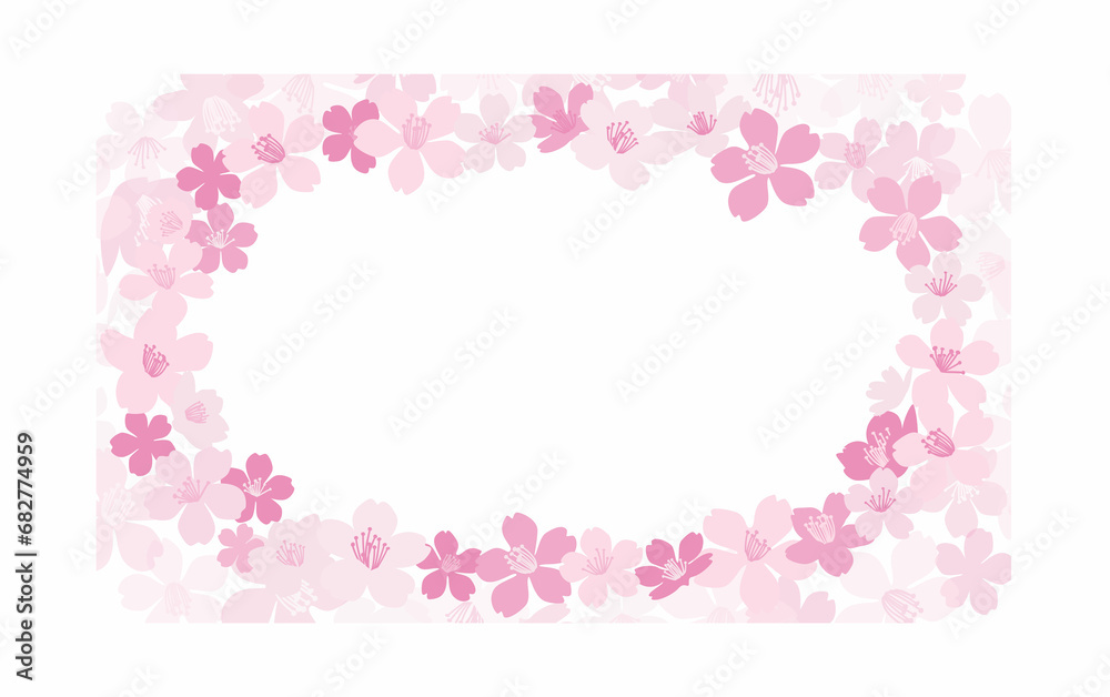  Japanese cherry blossoms frame illustration 桜のフレームの背景素材桜のフレームの背景素材