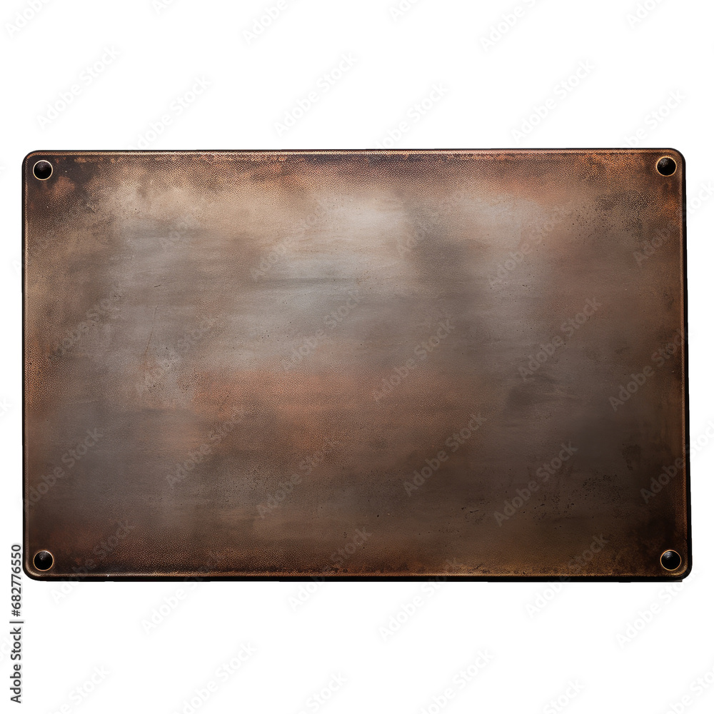 Fototapeta premium Empty, grunge metal sign on transparent background.
