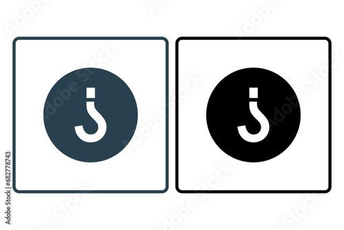 inverted question mark icon. icon related to confusion. solid icon style. simple vector design editable photo