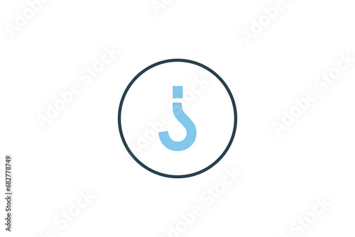 inverted question mark icon. icon related to confusion. flat line icon style. simple vector design editable photo