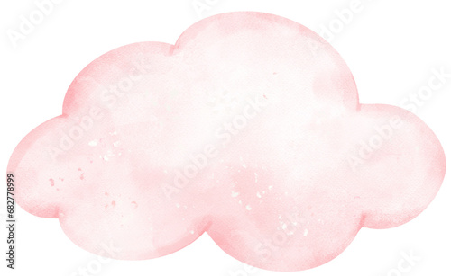 Cloud pink watercolor illustration hand painting