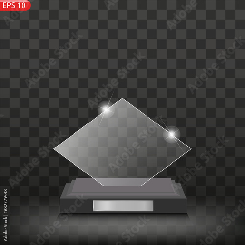 glass Winner trophies. Glass Trophy Awards. First place award, crystal prize and signed acrylic trophies.