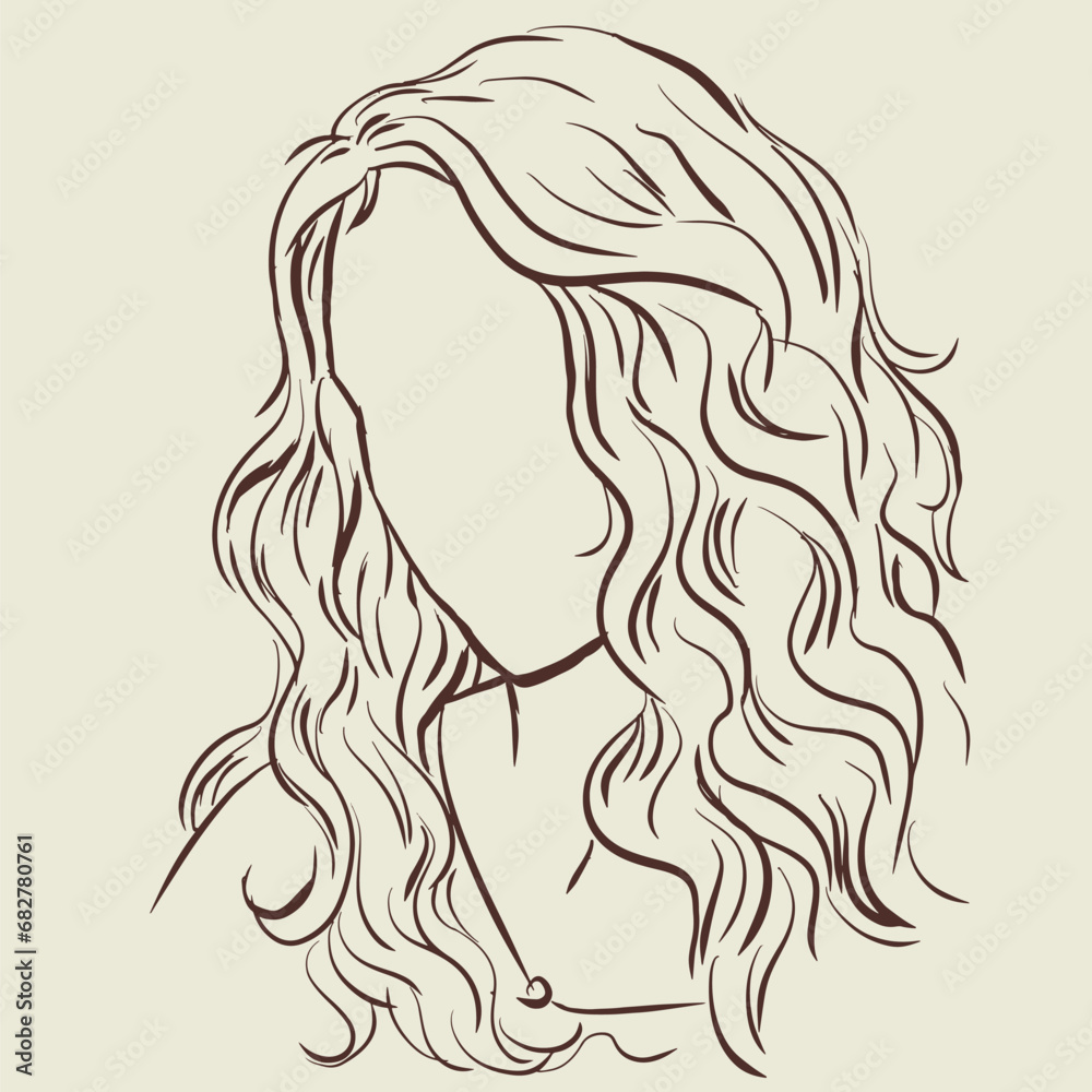 silhouette of a girl vector for card decoration illustration