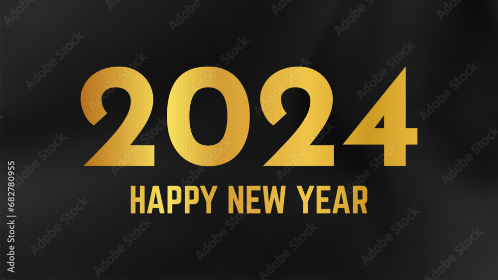 2024 Happy New Year on dark silk background 2024 Happy New Year on dark silk background