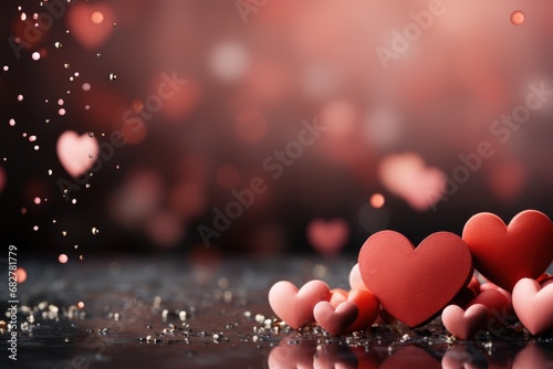 Hearts and Glitter Bokeh for Romantic Valentine's Day photo